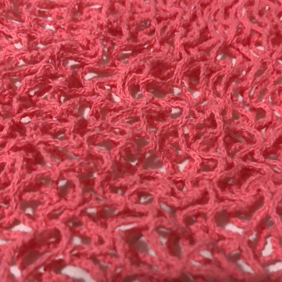 Cotton Mesh Shoppers Tote-Eco Friendly-Coral Pink-Used 1x-Washed-EUC - Picture 2 of 11